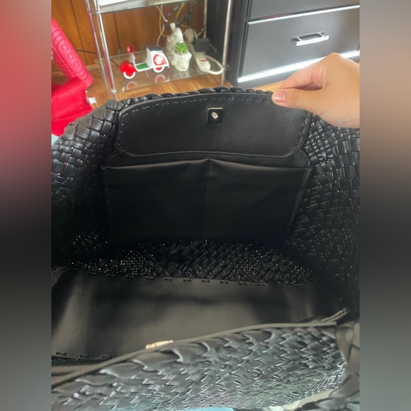 New Falor black genuine leather large tote handbag - Picture 6 of 9